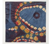 Bandhani-Dyed Screen-Printed Silk Scarf