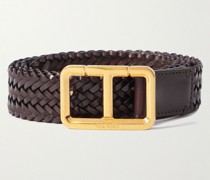 Geflochtener Ledergürtel, 3 cm