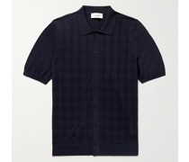 Schmal geschnittenes Hemd aus Baumwoll-Jacquard-Strick