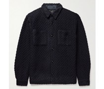Hemdjacke aus Tweed mit Fischgratmuster