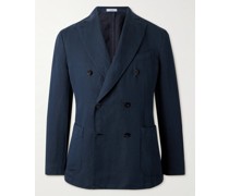 K-Jacket doppelreihiges Sakko aus Twill aus einer Baumwoll-Leinenmischung