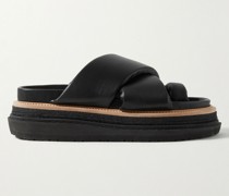 Plateausandalen aus Leder