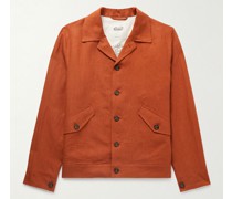 Jacke aus Leinen mit wandelbarem Kragen