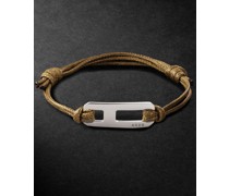 DNA Armband aus geflochtenem Kunstleder mit Detail aus Silber