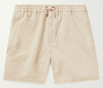 Gerade geschnittene Shorts aus einer Baumwoll-Leinenmischung mit Kordelzugbund