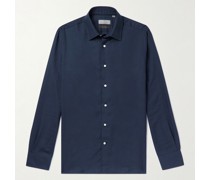 Brushed Cotton and Cashmere-Blend Twill Shirt