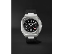 GMT Automatic 41mm Stainless Steel and Rubber Watch, Ref. No. BR05G-BL-ST/SRB