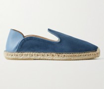 Veluso Espadrilles aus Veloursleder mit Lederbesätzen und einklappbarer Fersenpartie