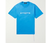 T-Shirt aus Baumwoll-Jersey mit Logoprint in Glitter-Optik