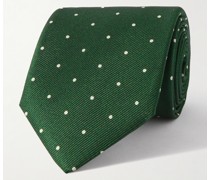 Krawatte aus Maulbeerseiden-Twill mit Punkten, 8 cm