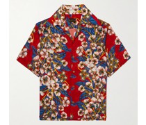 Hemd aus Webstoff mit variablem Kragen und Blumenprint