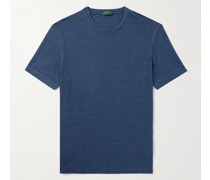 Zanone T-Shirt aus Stretch-Leinen