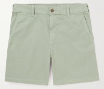Schmal und gerade geschnittene Shorts aus Baumwoll-Twill