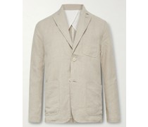 Mercer Unstructured Garment-Dyed Linen Blazer