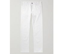Gerade geschnittene Hose aus Stretch-Baumwoll-Twill