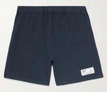 Gerade geschnittene Shorts aus Baumwoll-Jersey mit Applikation