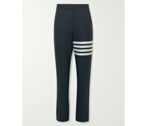 Slim-Fit Tapered Striped Wool Suit Trousers