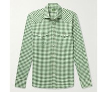 Gingham Cotton-Twill Western Shirt