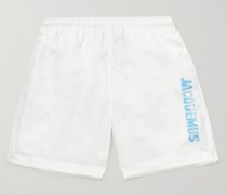 Mid-Length Logo-Print Recycled Swim Shorts