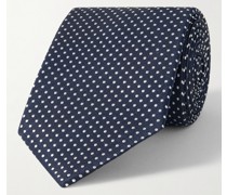 Krawatte aus Seiden-Jacquard mit Punkten, 7 cm