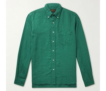 Button-Down Collar Linen Shirt