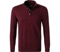 Pullover Troyer Baumwolle bordeaux meliert
