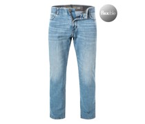 Jeans Straight Fit Baumwoll-Stretch hell