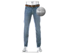 Jeans Pipe Slim Fit Mikrofaser-Tencel dunkel