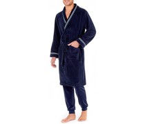 Bademantel Baumwoll-Velours navy