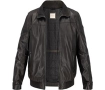 Jacke Lederblouson Lammleder wattiert grün