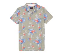 Polo-Shirt Baumwoll-Piqué greige-pink floral