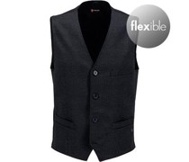 Anzugweste Slim Fit Mikrofaser dunkel meliert