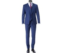 Anzug mit Weste, Slim Fit, Schurwoll-Stretch