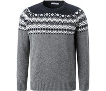 Pullover Schurwolle -navy gemustert