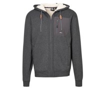 Kapuzenjacke Baumwolle-Teddy dunkel
