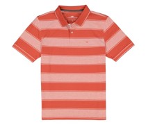 Polo-Shirt Baumwoll-Piqué rot gestreift