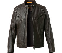 Lederjacke Lammnappa dunkel