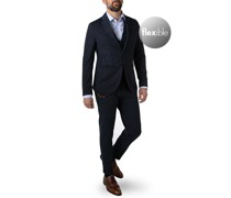 Anzug mit Weste, Slim Fit, Jersey halbgefüttert