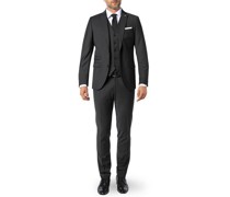 Anzug mit Weste Slim Fit Schurwoll-Stretch