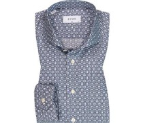 Hemd Slim Fit Baumwolle dunkel gemustert