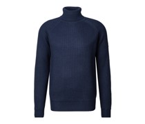 Rollkragenpullover Baumwolle navy