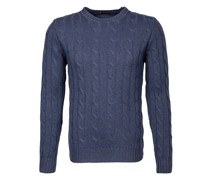 Pullover Merinowolle extrafein navy meliert