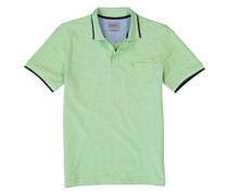 Polo-Shirt Baumwoll-Piqué grün meliert