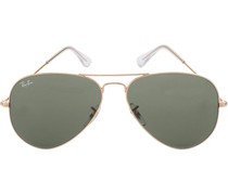 Brillen Sonnenbrille Aviator Metall gold-grün