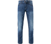Jeans Straight Fit Baumwoll-Stretch indigo