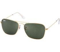 Brillen Sonnenbrille Caravan Metall gold grün