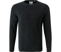 Pullover Merinowolle zement meliert