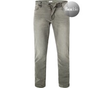 Jeans Slim Fit Baumwoll-Stretch oliv