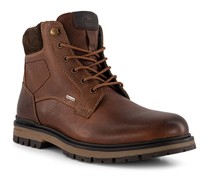 Schuhe Schnürboots Leder cognac