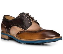 Schuhe Budapester Leder testa di moro